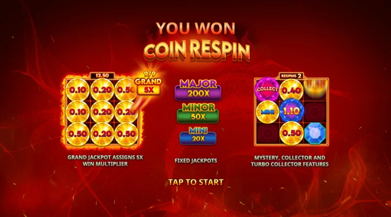 Re-spin de pièce Blazing Coins Deluxe